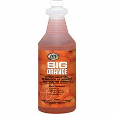 Zep Commercial Big Orange Citrus Industrial Cleaner-Liquid-32 Fl Oz 1 Quart-Orange Citrus Scent-12/Box-Orange