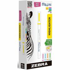 Zebra Pen Mojini Single Ended Highlighters-4 Mm Marker Point Size-Chisel Marker Point Style-Assorted Water Based Ink-12/Dozen