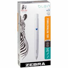 Zebra Pen BLen Retractable Gel Pens-Medium Pen Point-0.7 Mm Pen Point Size-Retractable-Blue-12/Dozen