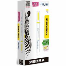 Zebra Pen Mojini Single Ended Highlighters-4 Mm Marker Point Size-Chisel Marker Point Style-Yellow-12/Dozen