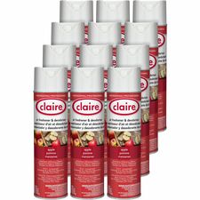 Claire Air Freshener/Deodorizer-Spray-20 Fl Oz 0.6 Quart-Apple-12/Carton-Odor Neutralizer  Ozone-safe  Residue-free  Non-staining