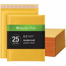 Quality Park Bubble Mailers-Bubble-8 1/2" Width X 11" Length-Strip-25/Box-Brown Kraft