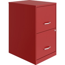 LYS SOHO File Cabinet-14.3" X 18" X 24.5"-2 X Drawers For File  Document-Letter-Glide Suspension  Locking Drawer  Pull Handle-Red-Baked Enamel-Steel-Recycled-Assembly Required