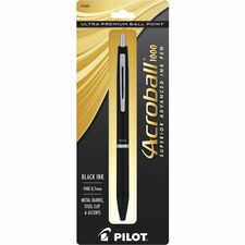 Acroball Ballpoint Pen-Fine Pen Point-0.7 Mm Pen Point Size-Refillable-Retractable-Black Gel-based Ink-Black Barrel-Tungsten Carbide Tip