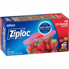 Ziploc&reg  Stand-Up Storage Bags-1 Quart Capacity-Blue-38/Box-Kitchen  Storage