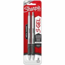 Sharpie S-Gel Pens-0.7 Mm Pen Point Size-Black-Gunmetal Barrel-2/Pack