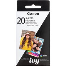 Canon ZINK Photo Paper-2" X 3"-Glossy-1 Each-20 Sheets-Smudge-free  Water Resistant  Tear Resistant