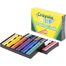 Crayola Colored Drawing Chalk Sticks-3.1" Length-0.4" Diameter-Assorted-24/Pack