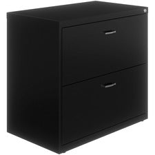 LYS SOHO Lateral File-30" X 17.6" X 27.8"-2 X Drawers For File-Sliding Doors-Letter-Lateral-Durable  Interlocking  Anti-tip  Ball Bearing Slide  Removable Lock  Ball-bearing Suspension  Pull Handle-Black-Steel-Recycled-Assembly Required