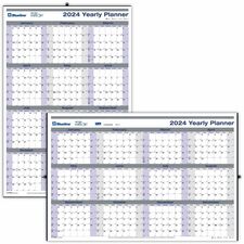 Blueline Net Zero Carbon Erasable/Reversible Yearly Wall Calendar-Large Size-Yearly-12 Month-January 2024-December 2024-36" X 24" Sheet Size-24" Height X 36" Width-Printed  Reversible  Laminated  Erasable  Eyelet  Daily Block  Daily Schedule-1 Each