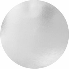 BluTable Round Foil Pan Flat Board Lid-Round-500/Carton-White  Silver