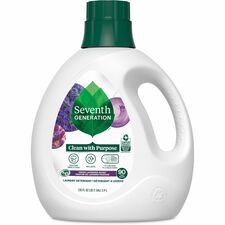 Seventh Generation Lavender Natural Laundry Detergent-Liquid-135 Fl Oz 4.2 Quart-Lavender Scent-1 Each-White  Green  Purple