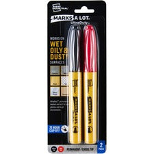 Avery&reg  UltraDuty Markers  Chisel Tip  2 Assorted Markers 29863-Bold  Narrow Marker Point-1 Mm Marker Point Size-Chisel Marker Point Style-Black  Red-Polyester Tip-2 Pack