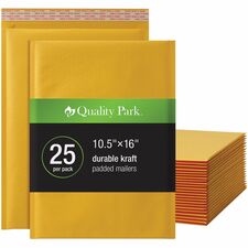 Quality Park Bubble Mailers-Bubble-10 1/2" Width X 15" Length-Strip-25/Box-Brown Kraft