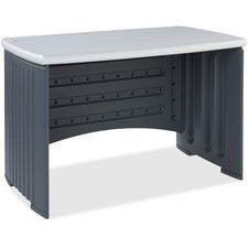 Iceberg Dent And Scratch Resistant Computer Desk-For-Table TopSilver Rectangle Top-Charcoal Gray Base-30" Height X 46" Width X 24.50" Depth-Assembly Required-Polyethylene-1 Each