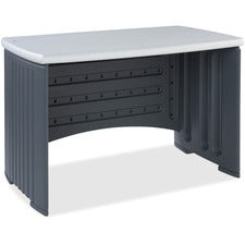 Iceberg Dent and Scratch Resistant Computer Desk - For - Table TopSilver Rectangle Top - Charcoal Gray Base - 30 Iceberg Dent and Scratch Resistant Computer Desk - For - Table TopSilver Rectangle Top - Charcoal Gray Base - 30