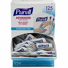 PURELL&reg  Advanced Hand Sanitizer Gel-Kill Germs-Hand-Clear-Durable-125 Pack