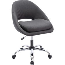 LYS Resimercial Lounge/Task Chair-Neutral Gray Fabric Seat-Neutral Gray Fabric Back-Low Back-5-star Base-Black-1 Each