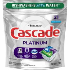 Cascade Platinum Detergent Pacs-Fresh Scent-21/Pack-Green
