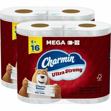 Charmin Charmin Ultra Strong Bath Tissue-2 Ply-White-Strong  Textured  Long Lasting  Clog Safe  Septic Safe-For Bathroom  Toilet-8/Carton