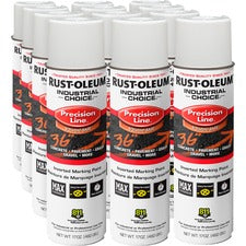 Rust-Oleum Color Precision Line Marking Paint-Liquid-17 Fl Oz-12/Carton-White