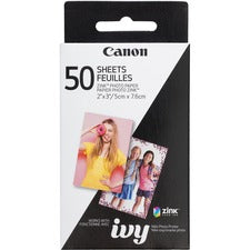 Canon ZINK Photo Paper-2" X 3"-Glossy-1 Each-50 Sheets-Smudge-free  Water Resistant  Tear Resistant
