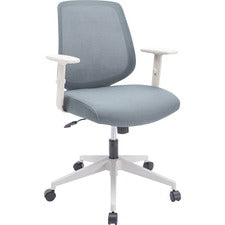 LYS Mid-Back Task Chair-Fabric Seat-Mid Back-5-star Base-Gray-Armrest-1 Each