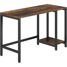 LYS SOHO Metal Frame Desk-Contemporary Style X 47.25" Table Top Width X 19.75" Table Top Depth X 1" Table Top Thickness-29.50" Height-Assembly Required-Rustic Oak-High Pressure Laminate HPL-1 Each