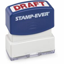 Trodat Stamp-Ever Pre-Inked DRAFT HERE Stamp-"DRAFT"-0.55" Impression Width X 1.50" Impression Length-Red-1 Each