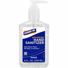 Genuine Joe Hand Sanitizer Gel-Neutral Scent-8 Fl Oz 236.6 ML-Pump Bottle Dispenser-Kill Germs-Hand-Moisturizing-Clear-12/Carton