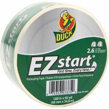 Duck Brand EZ START Packaging Tape-60 Yd Length X 1.87" Width-2.6 Mil Thickness-12/Carton-Clear