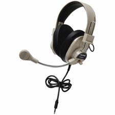 Califone Deluxe Multimedia Stereo Headset-Stereo-Mini-phone 3.5mm-Wired-Over-the-ear-Binaural-Ear-cup-Beige