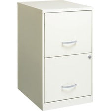 LYS SOHO File Cabinet-14.3" X 18" X 24.5"-2 X Drawers For File  Document-Letter-Glide Suspension  Locking Drawer  Pull Handle-White-Baked Enamel-Steel-Recycled-Assembly Required