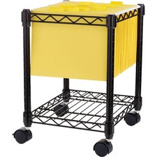 LYS Mobile Wire Filing Cart-4 Casters-x 15.5" Width X 14" Depth X 19.5" Height-Metal Frame-Black-1 Each