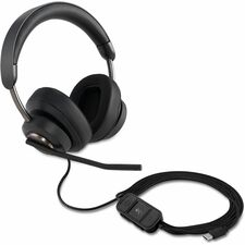 Kensington H2000 USB-C Over-Ear Headset-Stereo-USB Type C-Wired-Over-the-ear-Binaural-Circumaural-6 Ft Cable-Noise Cancelling Microphone-Noise Canceling-Black