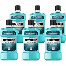 LISTERINE&reg  Cool Mint Antiseptic Mouthwash-For Bad Breath  Cleaning-Cool Mint-1.06 Quart-6/Carton