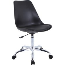 LYS Padded Seat Poly Task Chair-High Back-5-star Base-Black-Plastic  Poly  Polyurethane-1 Each