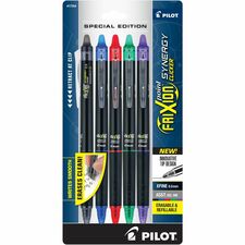 FriXion Synergy Clicker Erasable Gel Pen-Extra Fine Pen Point-0.5 Mm Pen Point Size-Retractable-Assorted-5/Pack