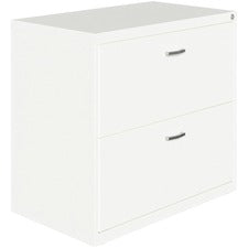LYS SOHO Lateral File-30" X 17.6" X 27.8"-2 X Drawers For File-Sliding Doors-Letter-Lateral-Durable  Interlocking  Anti-tip  Ball Bearing Slide  Removable Lock  Ball-bearing Suspension  Pull Handle-White-Steel-Recycled-Assembly Required