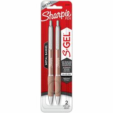 Sharpie S-Gel Pens-0.7 Mm Pen Point Size-Black-Champagne Metal Barrel-2/Pack