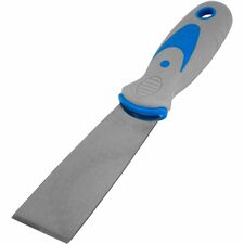 Impact Stiff Putty Knife-1.50" Blade-Comfort Grip  Rust Resistant  Solvent Proof  Hanging Hole-Blue  Gray