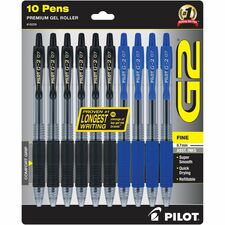 G2 Retractable Gel Ink Rolling Ball Pen-Fine Pen Point-Refillable-Retractable-Assorted Liquid Gel Ink Ink-10/Pack
