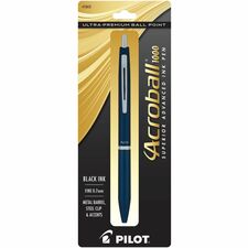 Acroball Ballpoint Pen-Fine Pen Point-0.7 Mm Pen Point Size-Refillable-Retractable-Black Gel-based Ink-Navy Metal Barrel-Tungsten Carbide Tip