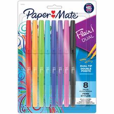 Paper Mate Flair Duo Pens-Medium Pen Point-0.7 Mm Pen Point Size-Assorted-8/Pack