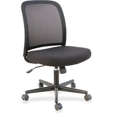 LYS Armless Task Chair-Fabric Seat-Black-1 Each