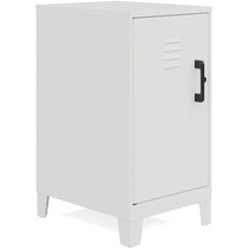 LYS SOHO Locker-2 Shelves-for Office  Home  Classroom  Playroom  Basement  Garage  Cloth  Sport Equipments  Toy  Game-Overall Size 27.5" X 14.3" X 18"-Pearl White-Steel