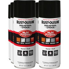 Rust-Oleum Industrial Choice Enamel Spray Paint-Liquid-12 Fl Oz-6/Carton-Gloss Black