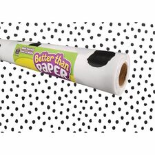 Teacher Created Resources Better Than Paper Board Roll-Bulletin Board  Classroom-48"Width X 12 FtLength-Black Dots On White-1 Roll