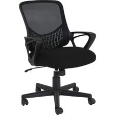 LYS Mid-back Mesh Task Chair-Fabric Seat-Mid Back-Black-1 Each