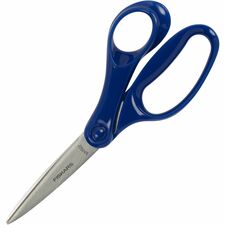 Fiskars Student Scissors-7" Overall Length-Left/Right-Stainless Steel-Turquoise  Red  Lime  Blue  Pink  Purple-1 Each